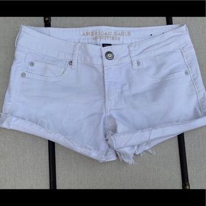 American eagle white denim shorts